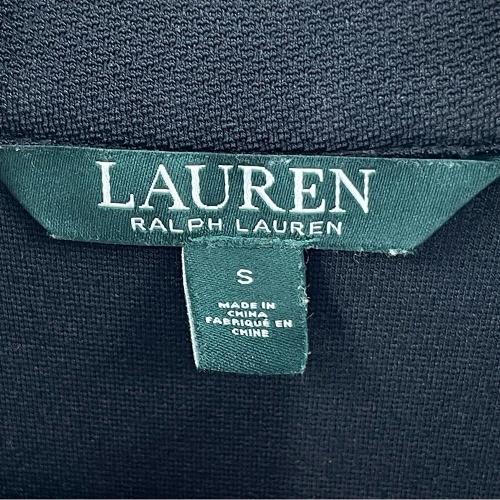 Lauren Ralph Lauren Black Silver Zipper Mock Neck Sleeveless Fitted Dress Size S - Picture 7 of 11